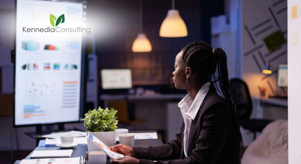 Business Process transformation, reviewing data on screen and turning data into actionable insights